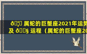 🦊 属蛇的巨蟹座2021年运势及 🐧 运程（属蛇的巨蟹座2021年运势及运程详解）